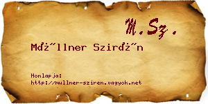 Müllner Szirén névjegykártya